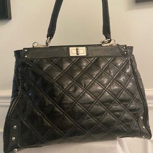 Nine West Patent Quilted Black Purse